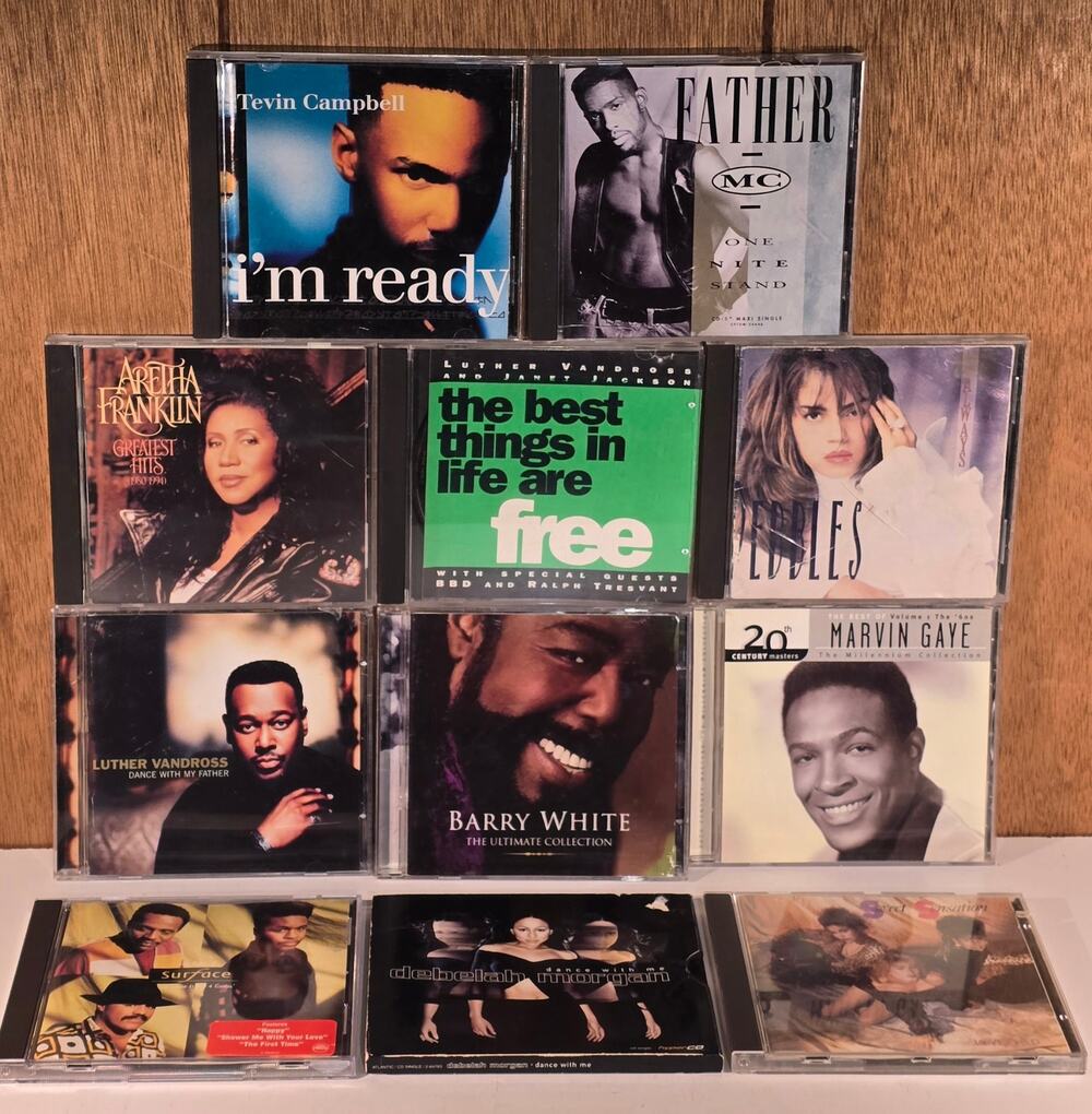 R&B Soul CD Lot  Luther Vandross Aretha Marvin Gaye Barry White Tevin